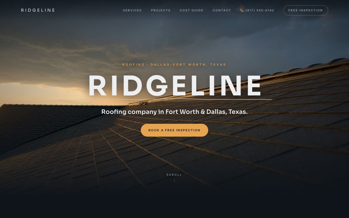 RIDGELINE — live Dallas–Fort Worth roofing site built by Atelier Sol